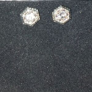 Silver rhinestone earrings 
